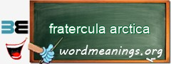 WordMeaning blackboard for fratercula arctica